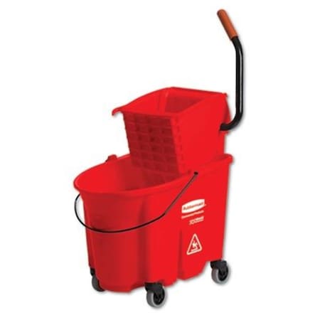 Eat-In Rubbermaid Commercial Products  Wave Brake Side-Press Wringer & Bucket Combo- Red EA3493449